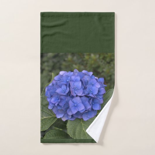 Blaue Hydrangea-grüne Blätter Badhandtuch Set (Handtuch)