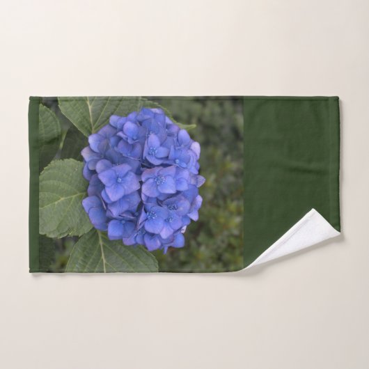 Blaue Hydrangea-grüne Blätter Badhandtuch Set (Handtuch)