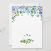 Blaue Hydrangea Grüne Wasserfarbe Brautparty Einladung (Rückseite)