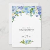 Blaue Hydrangea Grüne Wasserfarbe Brautparty Einladung (Rückseite)