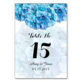 Blaue Hydrangea Hochzeit Tischnummern Hydrangea3 (Vorderseite)