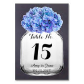 Blaue Hydrangea Hochzeit Tischnummern Hydrangea7 (Rückseite)