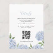 Blaue Hydrangea-Kalligrafie - Detail QR-Code Begleitkarte (Vorderseite)