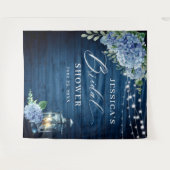 Blaue Hydrangea Laterne Brautparty Hintergrund Wandteppich (Vorderseite (Horizontal))