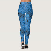 Blaue Hydrangea Leggings (Rückseite)
