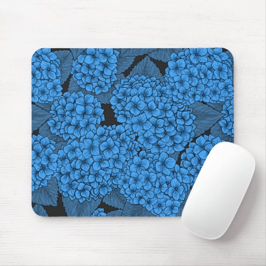 Blaue Hydrangea Mousepad (Mit Mouse)