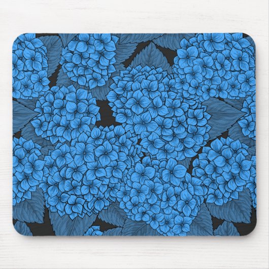 Blaue Hydrangea Mousepad (Vorne)