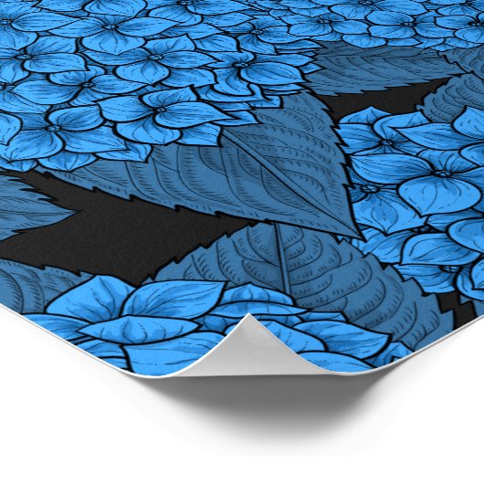 Blaue Hydrangea Poster (Ecke)