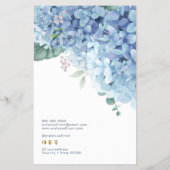 Blaue Hydrangea-Preisliste Flyer (Hinten)