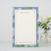 Blaue Hydrangea-Spitze-formale elegante mit Briefpapier (Stehend Vorderseite)