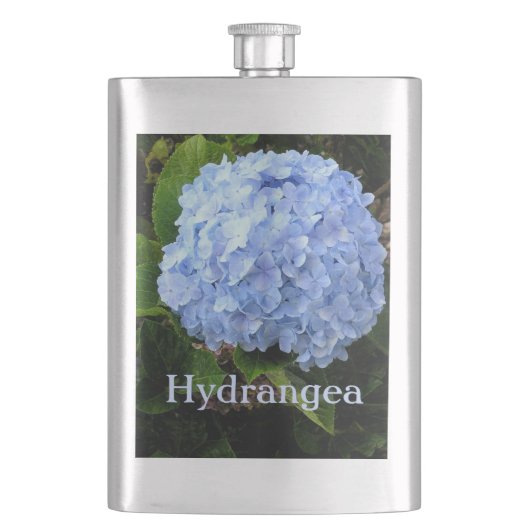 "BLAUE HYDRANGEA" STAHLFLASCHE FLACHMANN (Vorderseite)