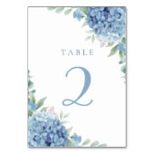 Blaue Hydrangea Tabelle 2 Tischnummer (Vorderseite)
