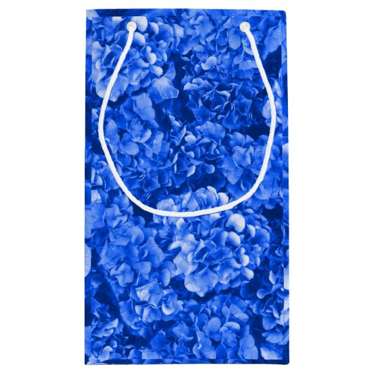 Blaue Hydrangea-Tasche Kleine Geschenktüte (Rückseite)