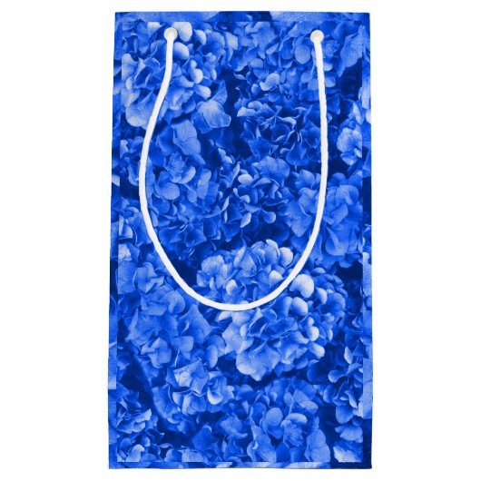 Blaue Hydrangea-Tasche Kleine Geschenktüte (Vorderseite)