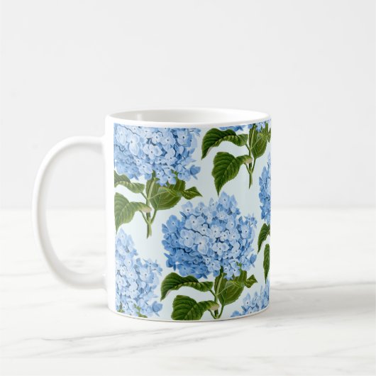 Blaue Hydrangea-Tasse Kaffeetasse (Links)