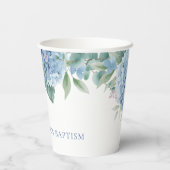 Blaue Hydrangea Taufe Pappbecher (Rückseite)