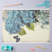 Blaue Hydrangea und Blauschmetterling-Ephemera Seidenpapier (Basteln)