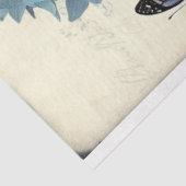 Blaue Hydrangea und Blauschmetterling-Ephemera Seidenpapier (Ausschnitt)