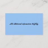 Blaue Hydrangea-Visitenkarte Visitenkarte (Rückseite)