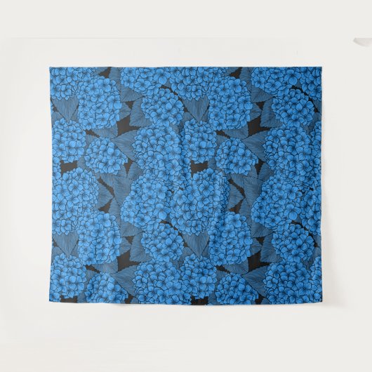 Blaue Hydrangea Wandteppich (Vorderseite (Horizontal))