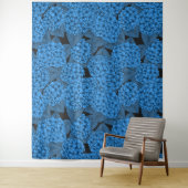 Blaue Hydrangea Wandteppich (Beispiel)