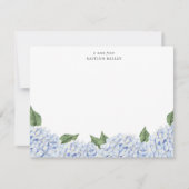 Blaue Hydrangea Wasserfarbengrenze, Personalisiert Mitteilungskarte (Vorderseite)