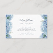 Blaue Hydrangea-weiße Visitenkarte (Rückseite)