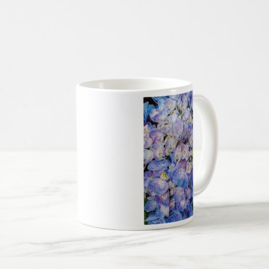 Blaue Hydrangea-weißer Kaffee-Tasse Kaffeetasse (VorderseiteRechts)
