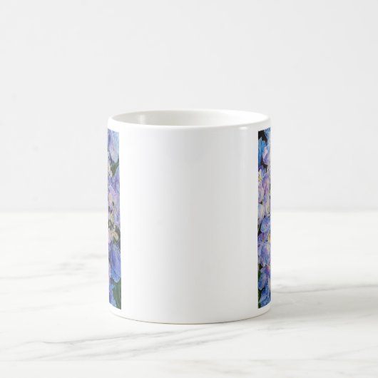 Blaue Hydrangea-weißer Kaffee-Tasse Kaffeetasse (Mittel)
