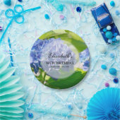 Blaue Hydrangeas-80. Geburtstags-Party Pappteller (Party)