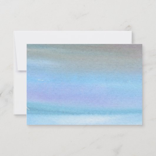 Blaue Hydrangeas Aquarellblume Hochzeit RSVP (Rückseite)