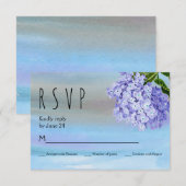 Blaue Hydrangeas Aquarellblume Hochzeit RSVP Karte (Vorne/Hinten)