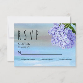 Blaue Hydrangeas Aquarellblume Hochzeit RSVP Karte