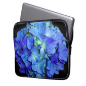 Blaue Hydrangeas, blaue Rose, elegante blaue Blume Laptopschutzhülle (Vorderseite Links)
