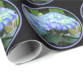 Blaue Hydrangeas-Blume Blumenfotografie Geschenkpapier (Rolleneckpunkt)