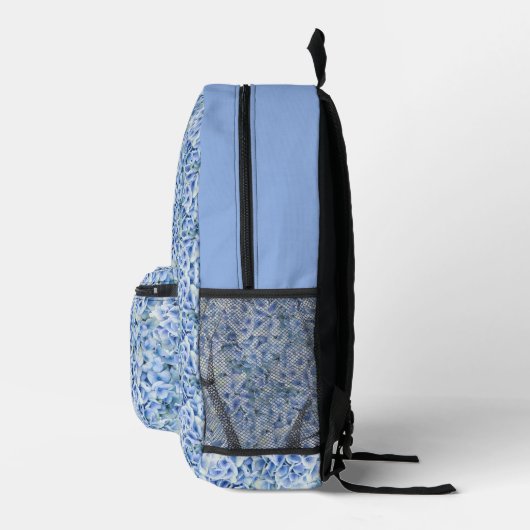Blaue Hydrangeas - Blumenmuster Bedruckter Rucksack (Rechts)
