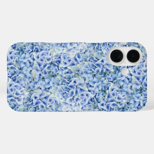 Blaue Hydrangeas - Blumenmuster Case-Mate iPhone Hülle (Rückseite (Horizontal))