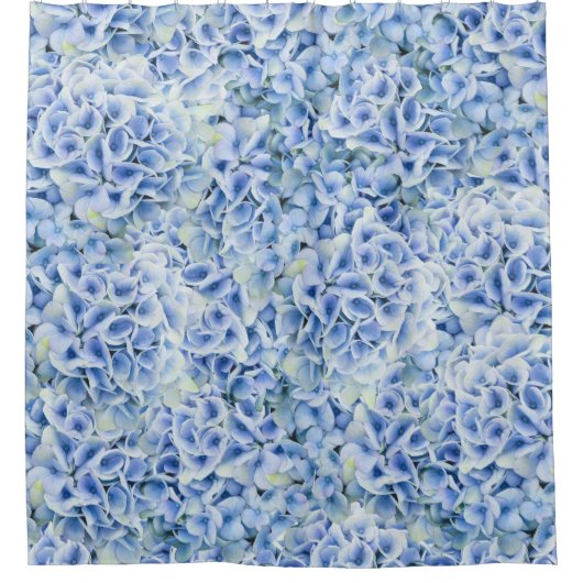 Blaue Hydrangeas - Blumenmuster Duschvorhang (Vorderseite)