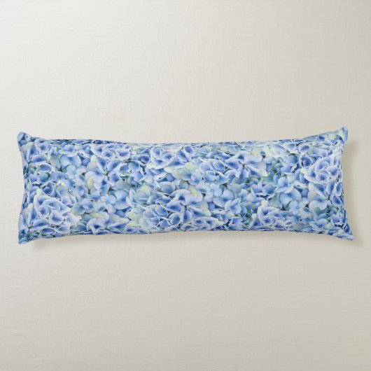 Blaue Hydrangeas - Blumenmuster Seitenschläferkissen (Rückseite)