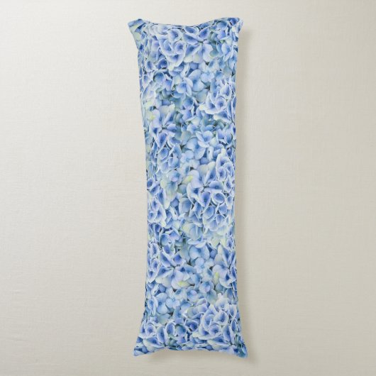 Blaue Hydrangeas - Blumenmuster Seitenschläferkissen (Vorderseite Vertikal)