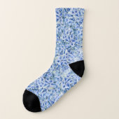 Blaue Hydrangeas - Blumenmuster Socken (Links - Außen)