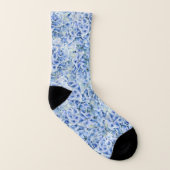 Blaue Hydrangeas - Blumenmuster Socken (Links - Innen)