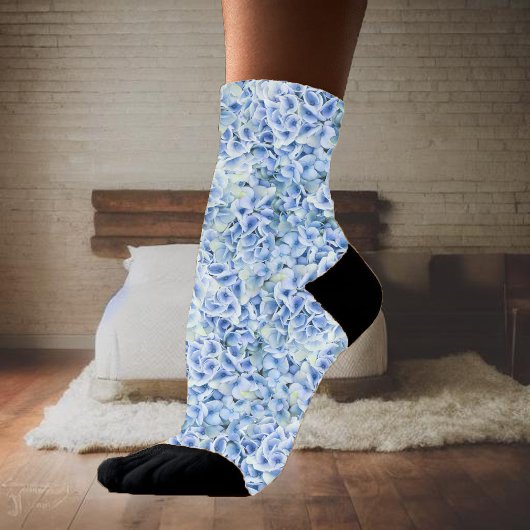 Blaue Hydrangeas - Blumenmuster Socken