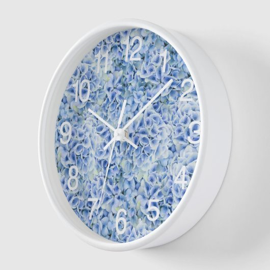 Blaue Hydrangeas - Blumenmuster Uhr (Winkel)