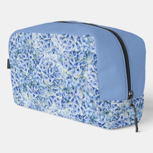 Blaue Hydrangeas - Blumenmuster Waschbeutel (Rechte Ecke)