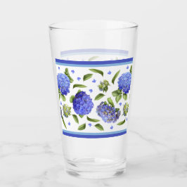 Blaue Hydrangeas-Bordermuster Glas
