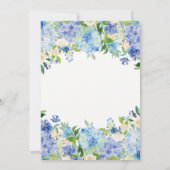 Blaue Hydrangeas Brautparty Bingo Karten (Rückseite)