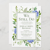 Blaue Hydrangeas, die wir noch tun Einladung (Vorne/Hinten)