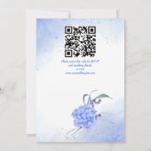Blaue Hydrangeas elegante Hochzeit mit Blumen Einladung (Rückseite)