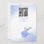 Blaue Hydrangeas elegante Hochzeit mit Blumen Einladung (Rückseite)